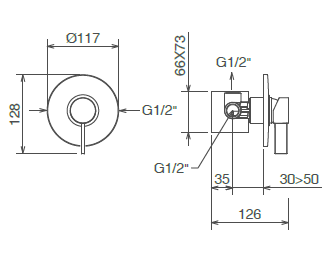 disegno tecnico miscelatore doccia La torre taya